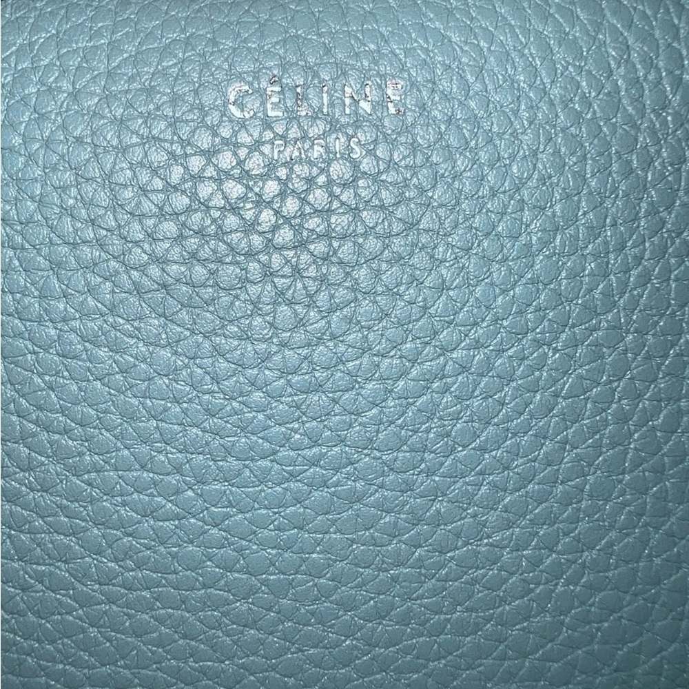 EUC Celine Large Zipped Multifunction Long Wallet Blue Leather Silver Hardware - Picture 3 of 15